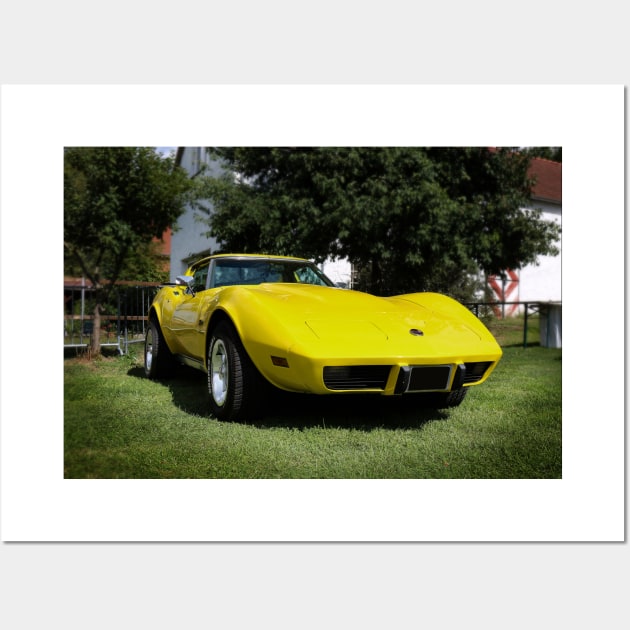 C3 Corvette - yellow Wall Art by hottehue